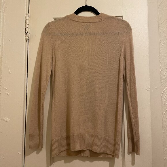 NWOT Like New C by Bloomingdales 100 Cashmere Beige Grandfather Cardigan Size S - Picture 7 of 8
